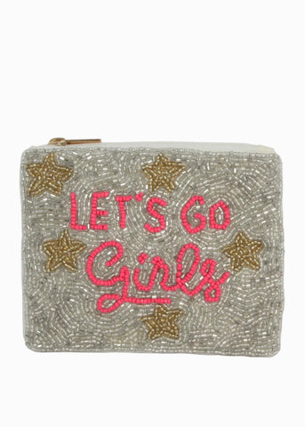 Hand Beaded Lets Go Girls Coin Purse
