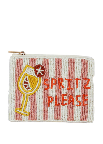 Hand Beaded Spritz Please Coin Purse