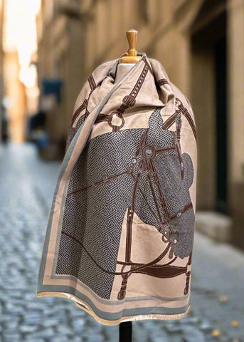 Luxury Equestrian Print Scarf - The Carriage