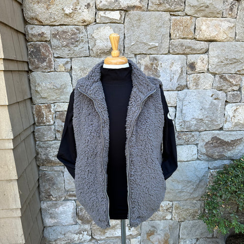 Blissful Adera Fleece Zip Vest - Grey