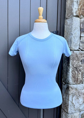 Blissful Prescott Short Sleeve Tech Top - Ice Blue