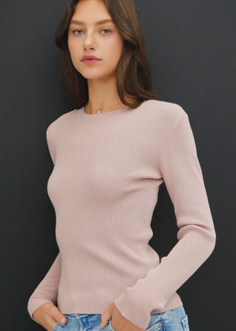 Blissful Granville Knit Sweater - Pale Rose