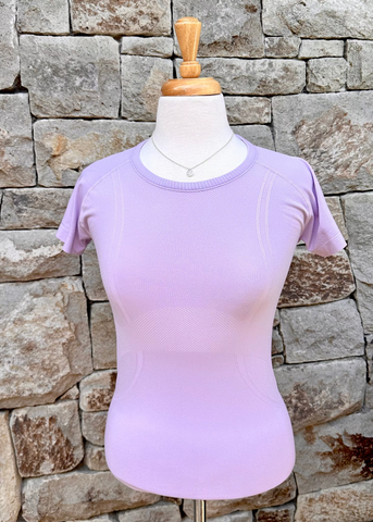 Blissful Prescott Short Sleeve Tech Top - Lilac