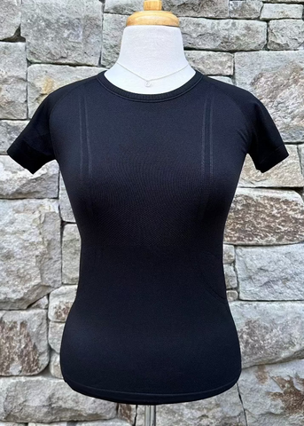 Blissful Prescott Short Sleeve Tech Top - Black