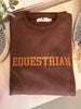 Blissful Equestrian Puff Print Sweatshirt - Chocolate