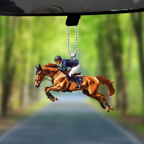 Blissful Equestrian Jumper Car Pendant