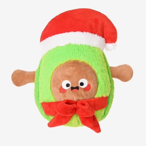 Santa Avocado Dog Plush Toy