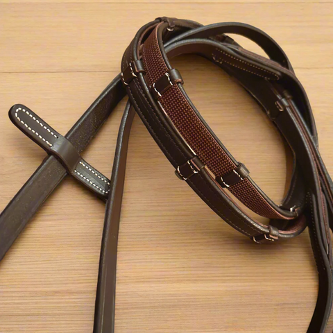 Blissful Pro Rubber Lined Leather Reins