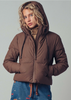 Cozy Drawstring Hooded Puffer Jacket - Chocolate