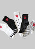 Heart & Stripe & Dots Crew Socks