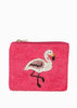 Hand Beaded FLAMINGO Coin Purse