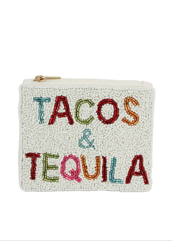 Hand Beaded Tacos And Tequila Coin Purse