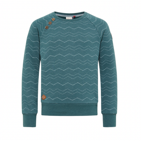 Ragwear Darinka Kids Zig Zag Pullover- Lagoon Green