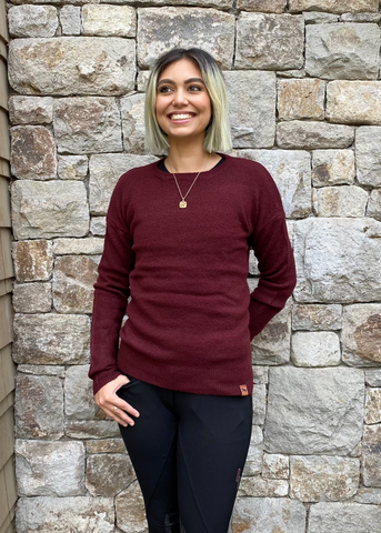 Blissful Blenheim Knit Sweater - Burgundy