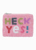 Hand Beaded Heck Yes! Coin Purse