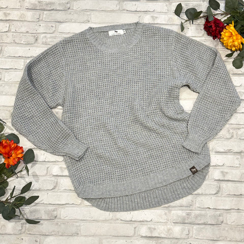 Blissful Crofton Knit Sweater - Silver