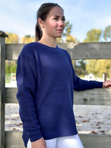 Blissful Crofton Knit Sweater - Navy