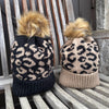 Leopard Print Pom-Pom Toque