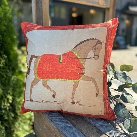 Blissful Vintage Horse Pillow