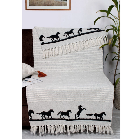 AWST Horses Cotton Throw