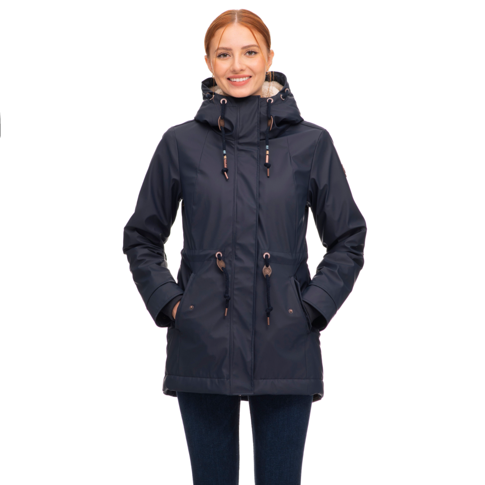 Ragwear Monadis Teddy Rain Jacket Navy The Carrington Shoppe