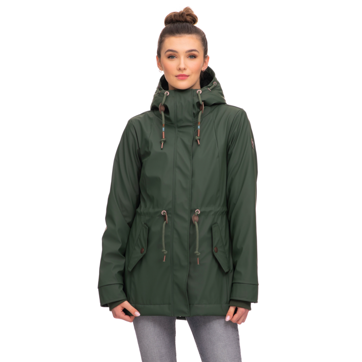 Ragwear Monadis Teddy Rain Jacket - Dark Olive | The Carrington Shoppe