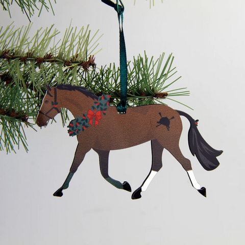 Hunt Seat Christmas Ornament - Bay Pony
