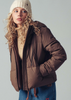 Cozy Drawstring Hooded Puffer Jacket - Chocolate
