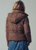 Cozy Drawstring Hooded Puffer Jacket - Chocolate