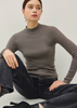 Blissful Mockneck Knit Sweater - Heather Smoke