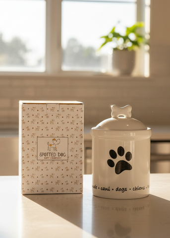 Spotted Dog Ceramic Jar