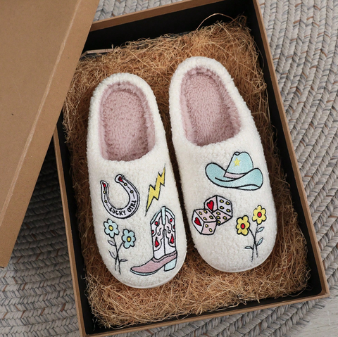 Yee-Haw Plush Slippers