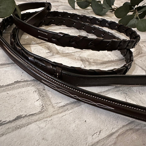 St. Andrews Hunter Laced Fancy Reins - Chocolate