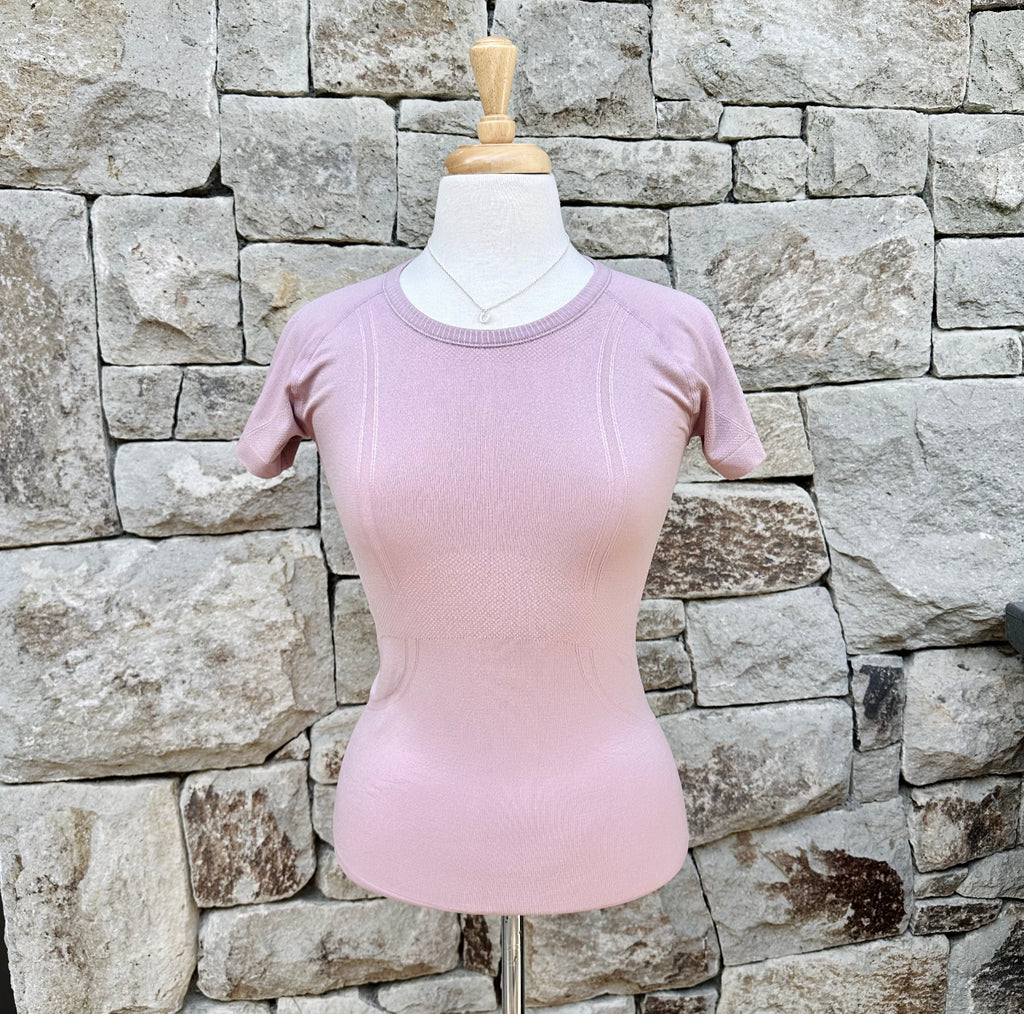 Blissful Prescott Short Sleeve Tech Top - Dusty Rose