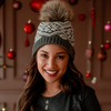 Panache Grey & White Snowflake Toque