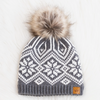 Panache Grey & White Snowflake Toque