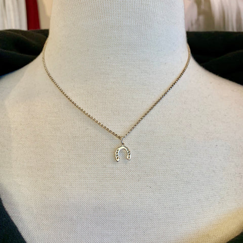 Blissful Solid Sterling Silver Little Horse Shoe Necklace