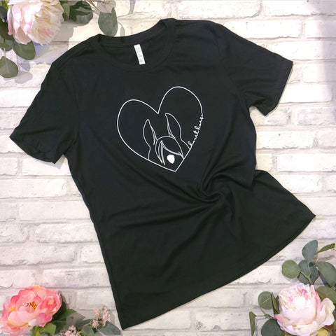 Heart Horse T-Shirt- Black