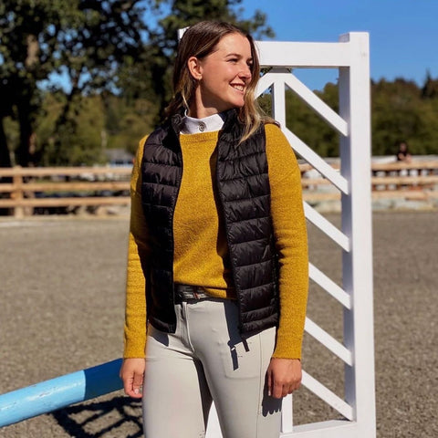 Blissful Equestrian Puffer Vest- Black