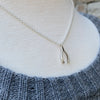 Solid Sterling Lucky Wishbone Necklace