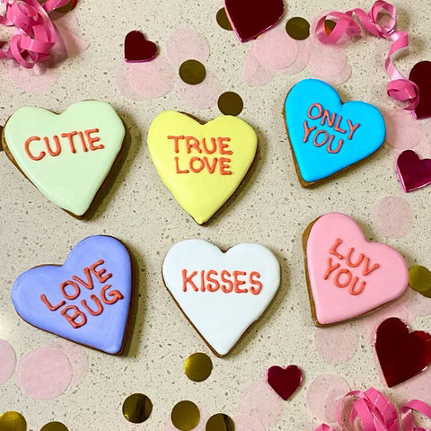 Blissful Icing Cookie Conversation Heart 6 Pack