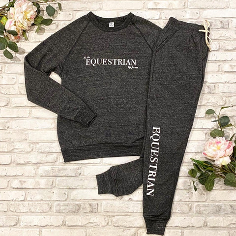 It's The Equestrian Life for Me Sweatpant - Charcoal