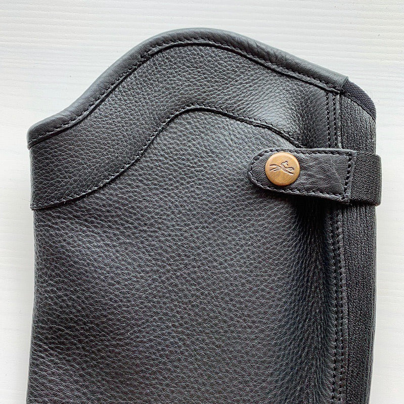 ELT Half Chaps - Exclusive Riding Chaps With Leather Insert & Elastic Fit